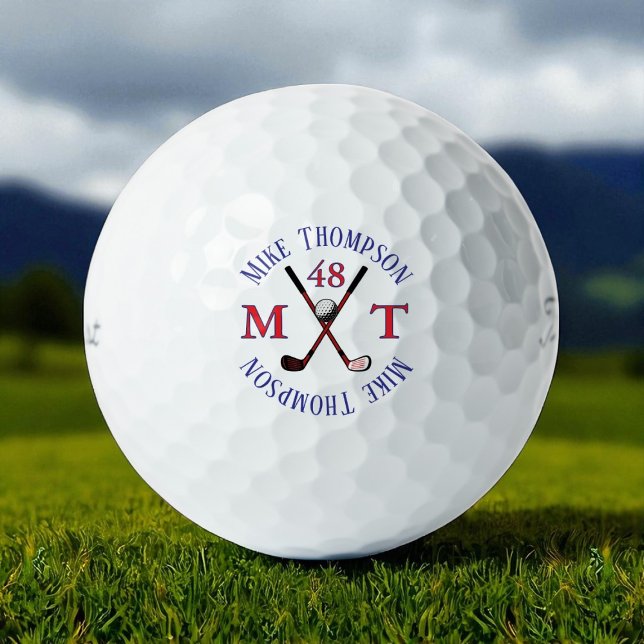 Balles De Golf Son nom, initiales et âge - monogrammé (Créateur téléchargé)