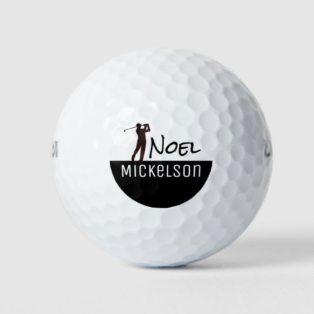 Balles De Golf Son nom Joueur de golf noir\blanc (Devant)