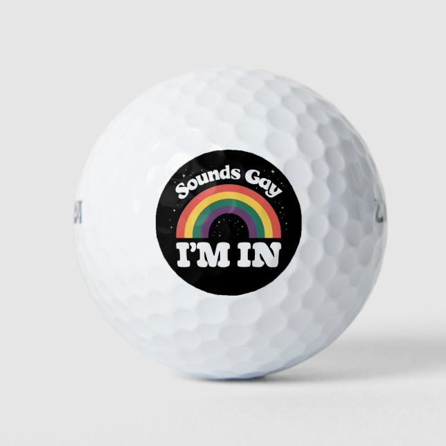 Balles De Golf Sounds Gay I'm In LGBTQ Pride Moth (Devant)