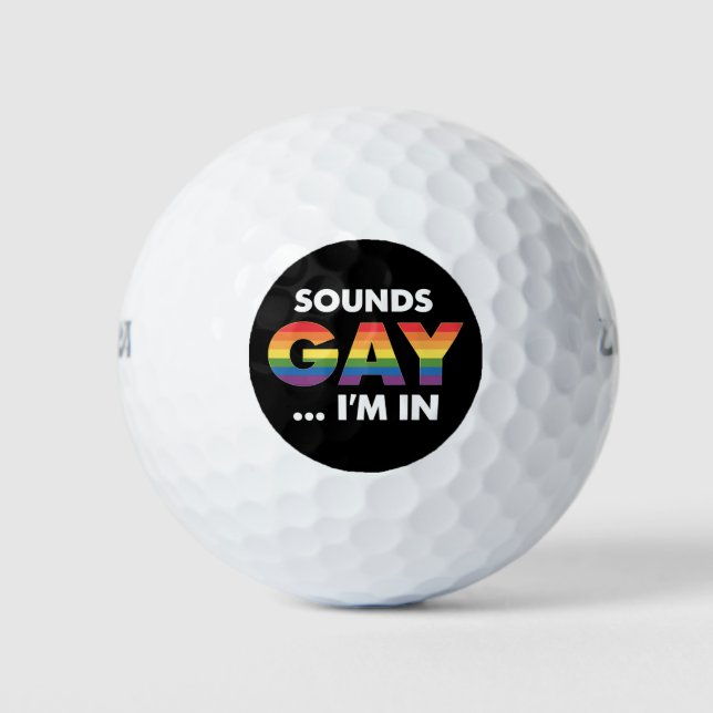 Balles De Golf Sounds Gay Je suis Rainbow LGBTQ Pride (Devant)