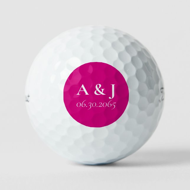 Balles De Golf Souvenirs mariages Fuschia Titleist Pro VI (Recto)