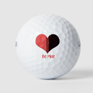 Balles De Golf Soyez coeur rouge de rayure de Valentine de mine