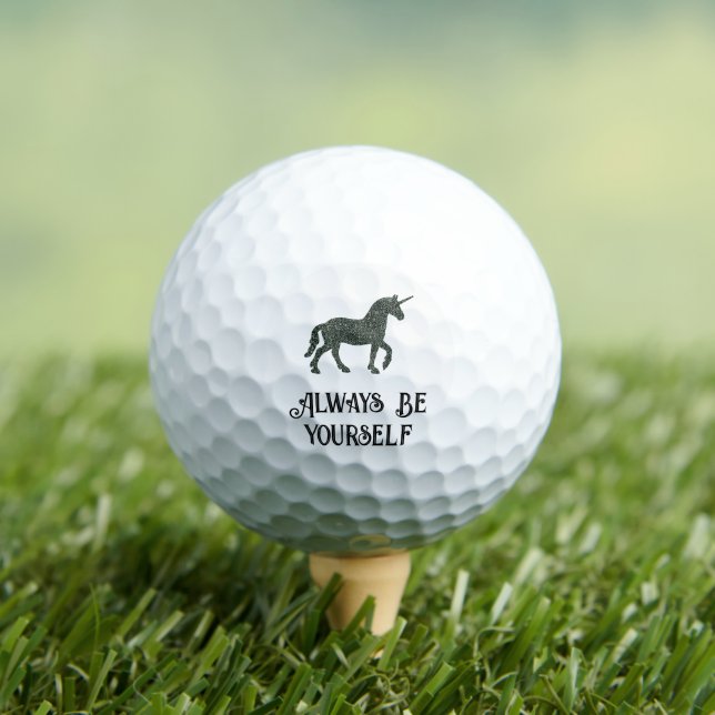Balles De Golf Soyez Élégant Motivationnel Noir Unicorne (T-shirt Insitu)