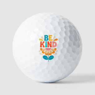 Balles De Golf Soyez gentil Fleur colorée - Inspirationnel Positi
