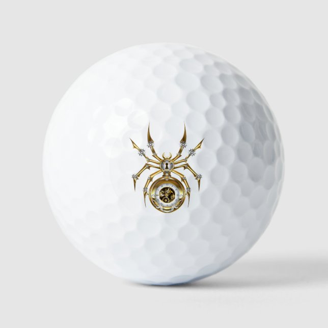 Balles De Golf Spider Steampunk sur Arrière - plan pourpre (Recto)