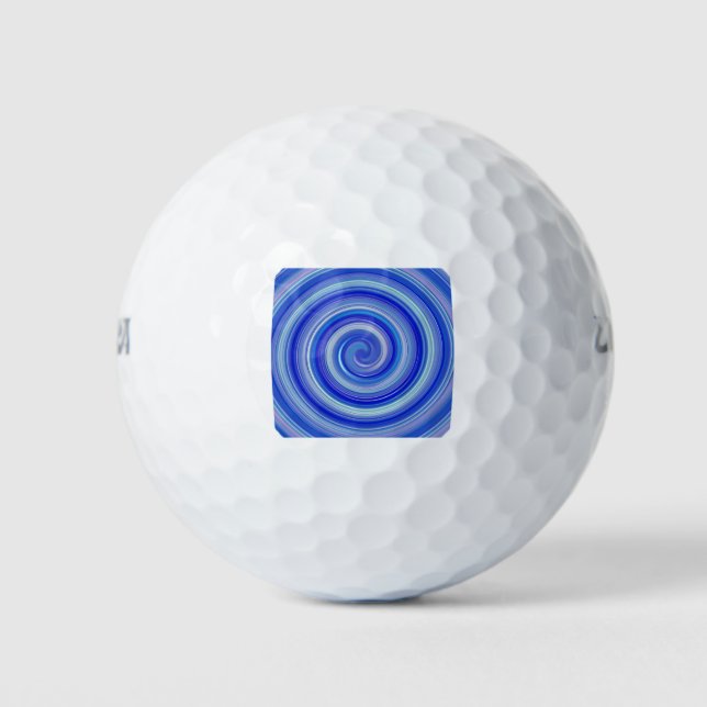 Balles De Golf spirale bleue et bleu clair (Devant)