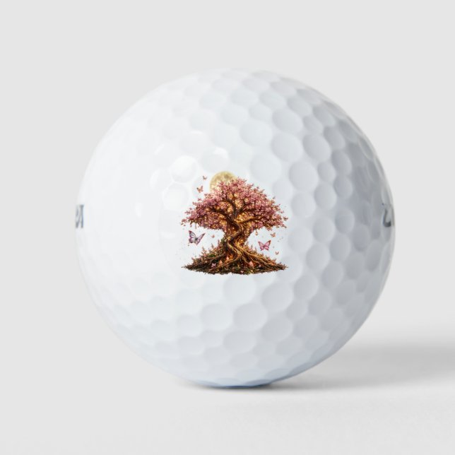 Balles De Golf Spring Blossom Moon Tree Golf Ball (Devant)