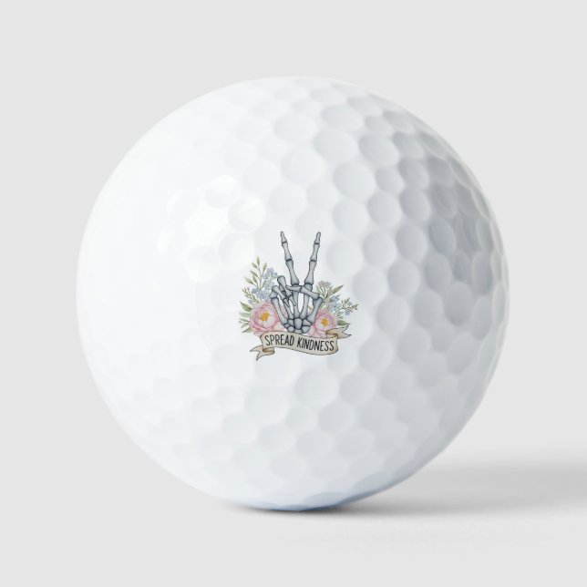 Balles De Golf Squelette de signe de paix " Répandre la gentilles (Recto)