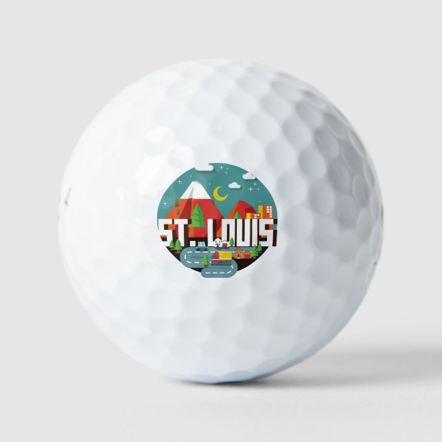 Balles De Golf St. Louis, Missouri Geometric Design (Devant)
