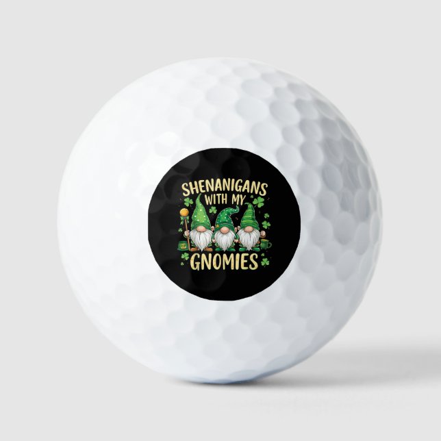 Balles De Golf St Patrick’s Day Lucky Shamrock Gnome  (Recto)
