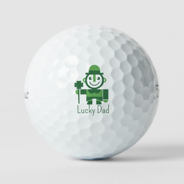 Balles De Golf St. Patrick’s Day with minimalist Lucky Leprechaun (Recto)
