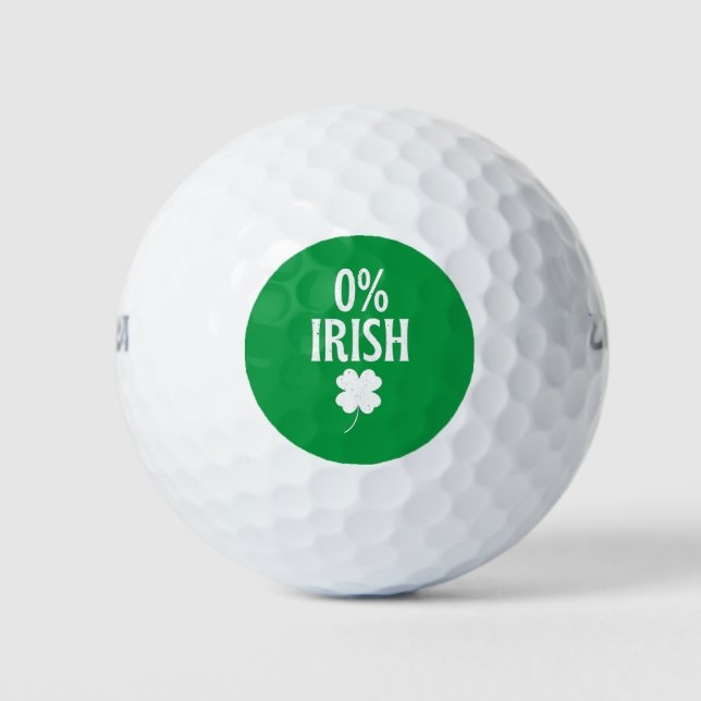 Balles De Golf St Patrick's Day 0% irlandais (Devant)