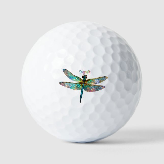 Balles De Golf Stained Glass Colorful Dragonfly (Recto)