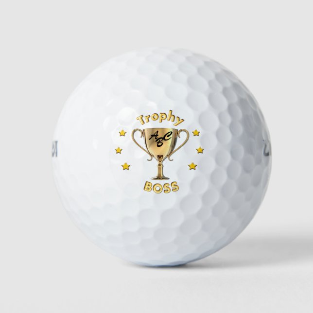 Balles De Golf Stars Trophy Cup pour un Trophy 'Boss'. (Devant)