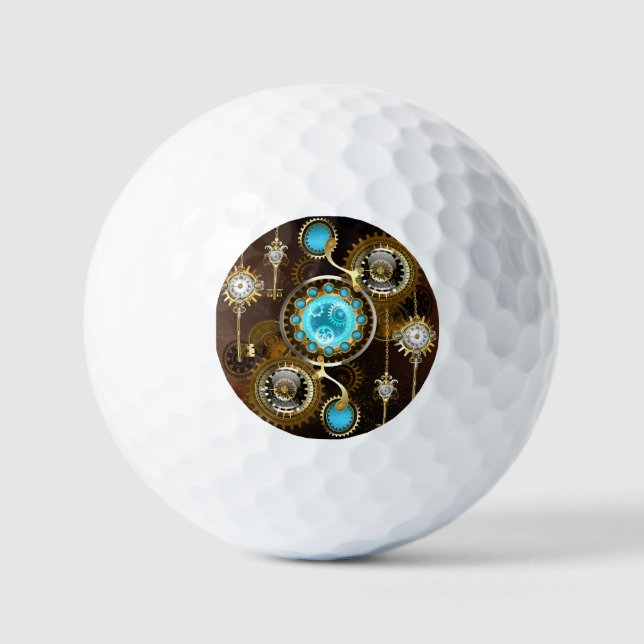 Balles De Golf Steampunk Rusty Background (Recto)