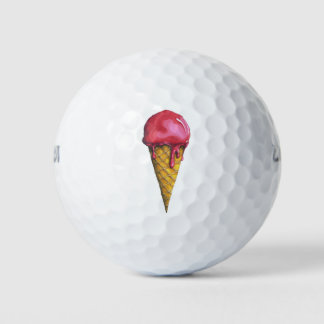 Balles De Golf Strawberry Ice-cream cone