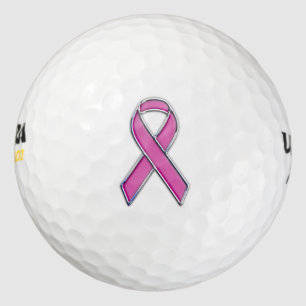 Balles De Golf Style Chrome Pink Ribbon Sensibilisation