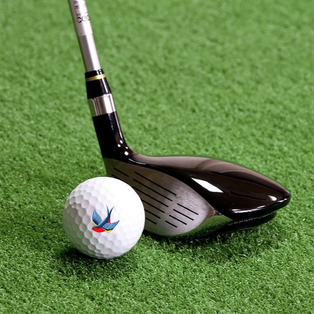 Balles De Golf Style de tatouage traditionnel d'hirondelle bleue  (Créateur téléchargé)