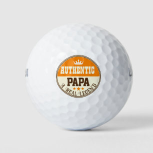 Balles De Golf Style Moderne Papa Black Et Orange Texte