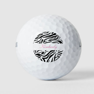 Balles De Golf Style Monogramme Zèbre