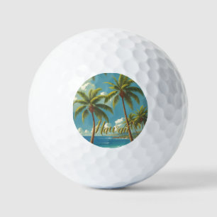 Balles De Golf Style Vintage Hawaïen Voyage Aloha D'Hawaï