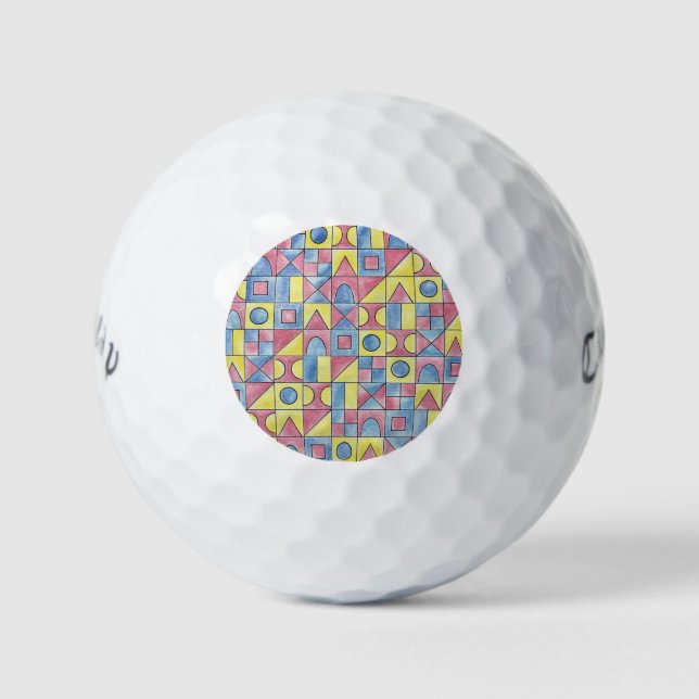 Balles De Golf Sudoku One-Modern Bauhaus aquarelle géométrique Ar (Devant)
