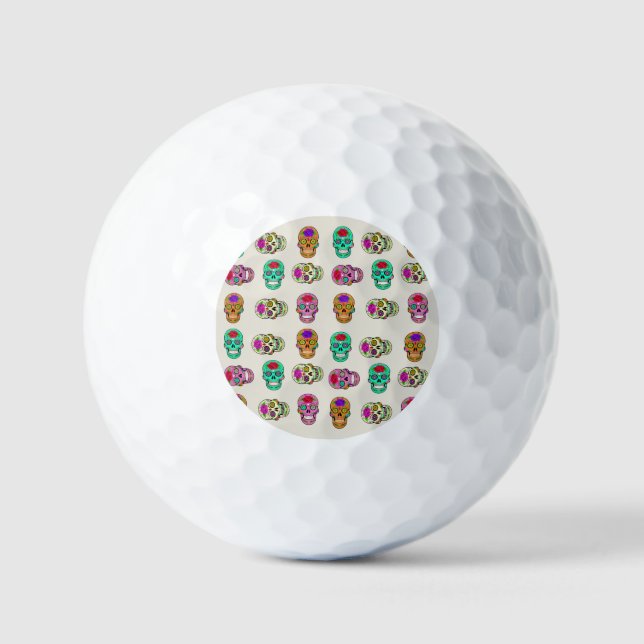 Balles de golf Sugar Skulls (Recto)