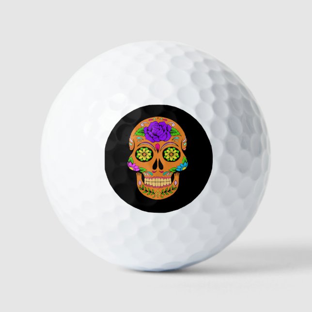 Balles de golf Sugar Skulls (Recto)
