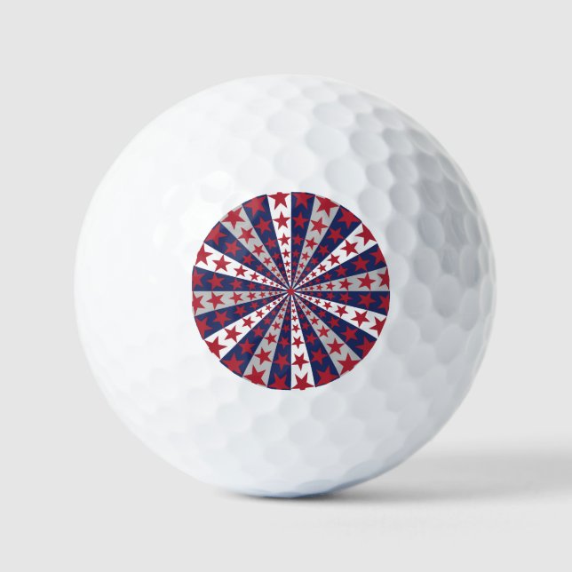 Balles De Golf Sunburst patriotique : Drapeau américain (Recto)