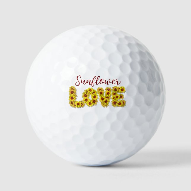 Balles De Golf Sunflower Love Golf Ball (Recto)