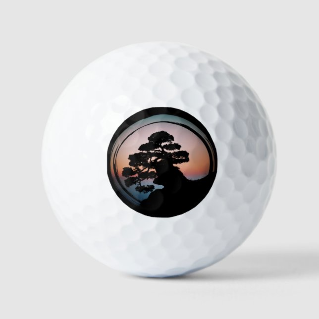 Balles De Golf Sunset Bonsai Tree céramique Carrelage Organisateu (Recto)