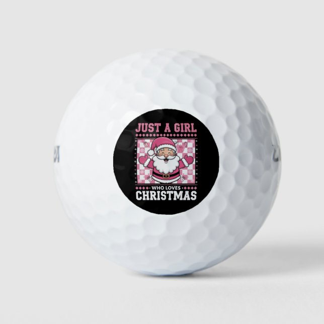 Balles De Golf Super Juste Une Fille Qui Aime Noël Noël Noël Père (Devant)