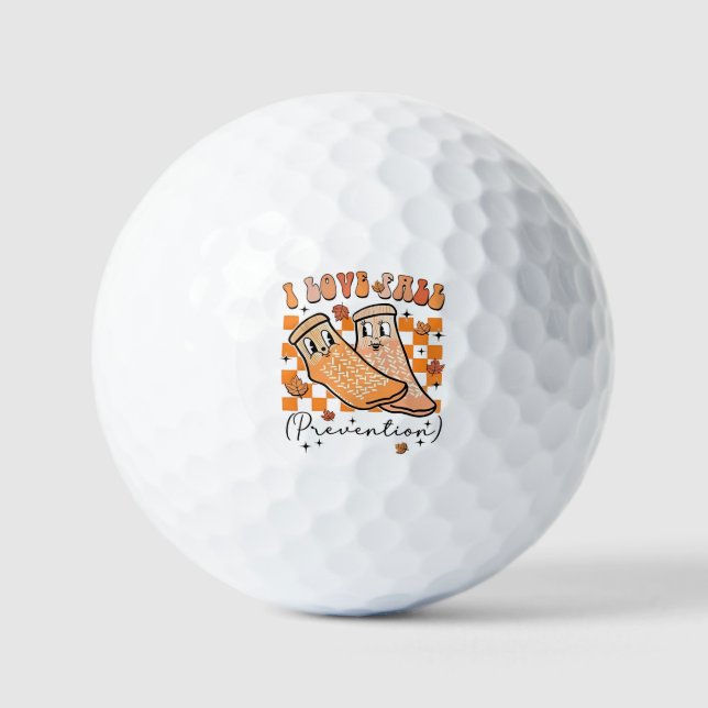 Balles De Golf Super Retro I Love Fall Prevention Drôle (Recto)