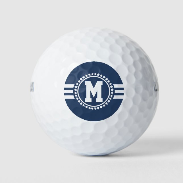 Balles De Golf Superstar Monogramme Bleu Marine (Devant)