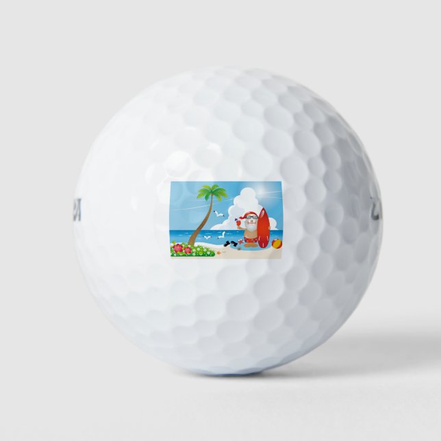 Balles De Golf surfer santa claus (Devant)