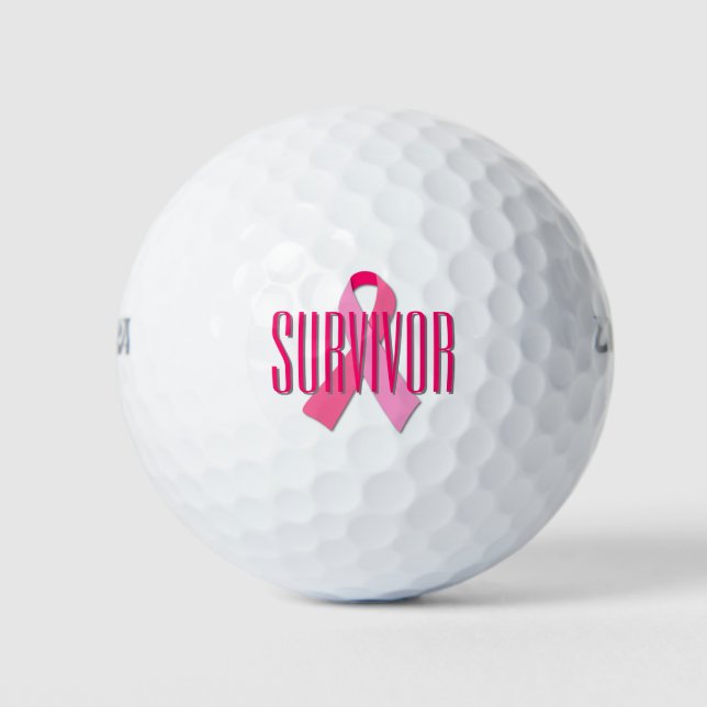 Balles De Golf Survivant rose au ruban (Devant)