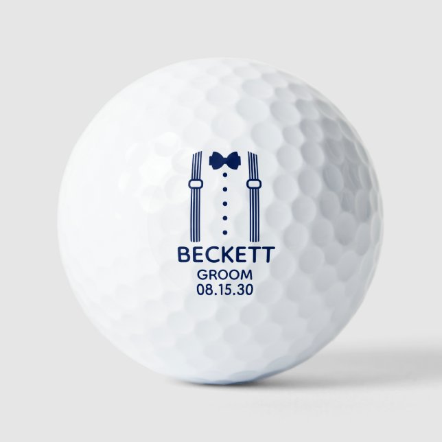 Balles De Golf Suspentes de marié avec nœud papillon (Recto)