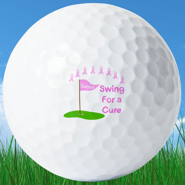 Balles De Golf Swing For a Cure Breth Cancer Awareness (Créateur téléchargé)