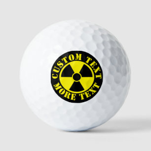 Balles De Golf Symbole d'avertissement nucléaire noir et jaune am