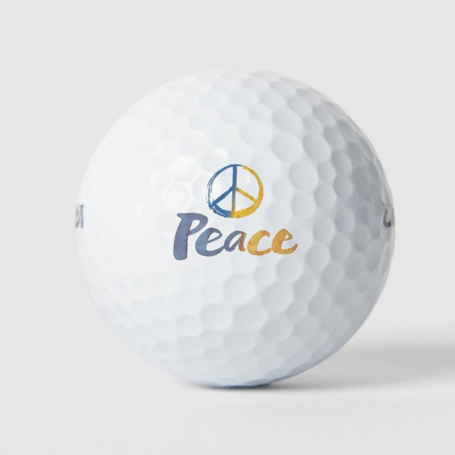 Balles De Golf Symbole de la PAIX Stand With Ukraine - Bals de go (Devant)