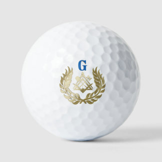 Balles De Golf Symbole de maçonnerie doré