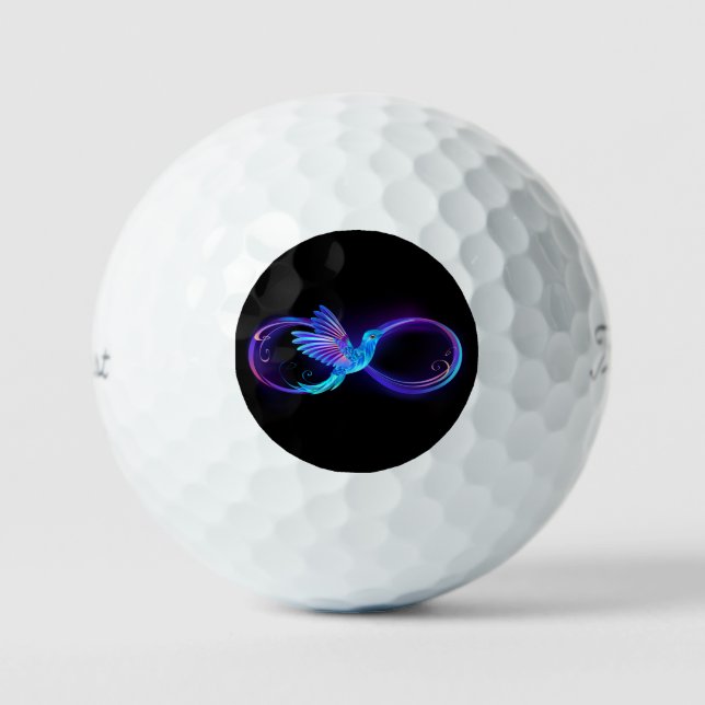Balles De Golf Symbole de Neon Infinity par Glowing Hummingbird (Recto)