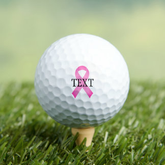Balles De Golf Symbole de sensibilisation au cancer du sein rose 