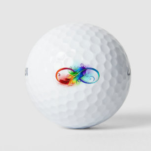 Balles De Golf Symbole d'infini avec plume arc-en-ciel