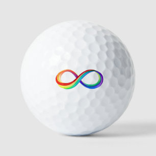 Balles De Golf Symbole d'infinité arc-en-ciel stratifié
