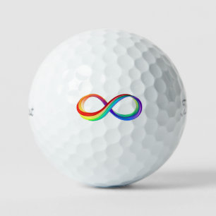 Balles De Golf Symbole d'infinité arc-en-ciel stratifié