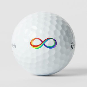 Balles De Golf Symbole d'infinité arc-en-ciel stratifié