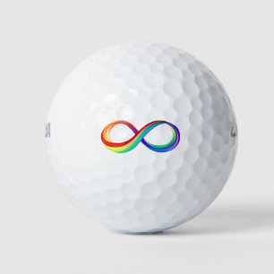 Balles De Golf Symbole d'infinité arc-en-ciel stratifié