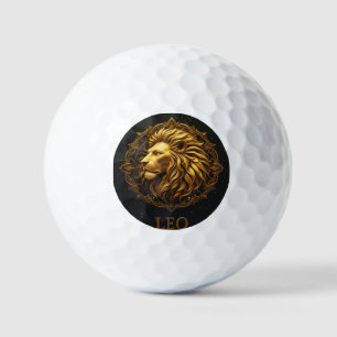 Balles De Golf Symbole du Lion d'Or représentant la force, Zodiaq