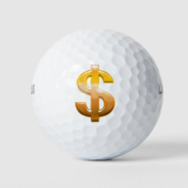 Balles De Golf Symbole en dollars de dégradé Brown (Devant)